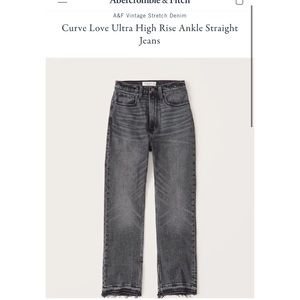 A&F Curve Love Ultra High Rise Ankle Straight Jean